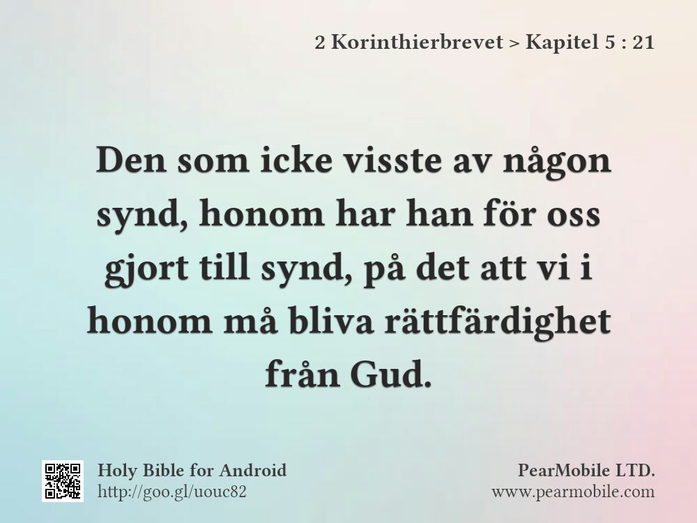 2 Korinthierbrevet, Kapitel 5:21